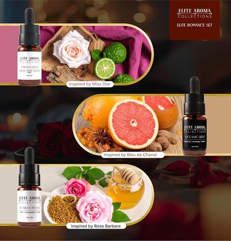 Elite Hotel Fragrance Oils Gift Set (3 Pack) - Midnight Aura, Divine Essence, Global Opulence - Luxury Hotel Scents for Diffusers & Aromatherapy - 0.3 in Saudi Arabia