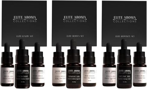 Elite Hotel Fragrance Oils Gift Set (3 Pack) - Midnight Aura, Divine Essence, Global Opulence - Luxury Hotel Scents for Diffusers & Aromatherapy - 0.3 in Saudi Arabia