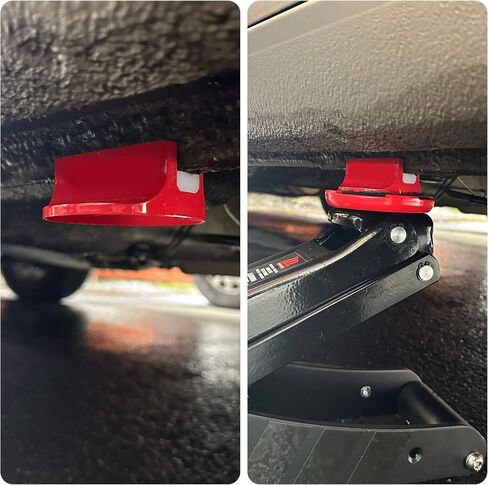 Universal Aluminum Grooved Pinch Weld Jack Pad – Magnetic Jack Puck & Large Slotted Frame Rail Protector for Cars, SUVs, Trucks & Pickups – Heavy-Duty Floor Jack Adapter, Red in Saudi Arabia