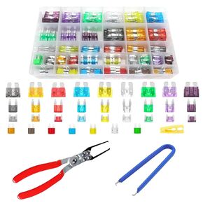 طقم 300pcs لتصويف السيارات ، كماشة منفصلة للسيارة ، كماشة ، من الفولاذ المقاوم للصدأ ، من الفولاذ المقاوم للصدأ مع قبضة فينيل معزولة ، فتيل قياسي وميني للسيارة للبحرية ، RV ، قارب ، شاحنة
