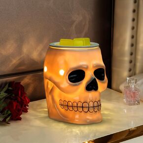 Star Moon Halloween Wax Melt أكثر دفئًا ، جمجمة سيراميك Scentsy Wax أكثر دفئًا لذوبان الشمع المعطرة ، Melter Melter الكهربائية لشمعة ومكعبات العطور