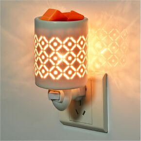 Plug in Wax Warmer,Wax melt Warmer,Candle Wax Burner, Candle Warmer,Candle Melter,for Home Office Décor and Gifts for Holiday（ White Porcelain Star Design）