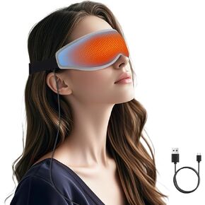 Heated Eye Mask Warm Eye Compress for Dry Eyes - USB Electric Heat Eye Mask Heating Pad for Dry Eye Relief, Stye, Blepharitis, Improve Sleep