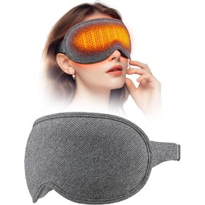 Sleep Mask, EVA BELLE Heated Eye Mask, USB Electric Sleeping Eye Mask, Warm Eye Compress Mask for Dry Eyes, Adjustable Temperature & Timer, Electric Eye Heating Pad for Men Women-Graphene Heating