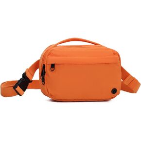Funny Pack Belt Bag Small Crossbody Unisex for Workout Running Hiking Travel Gift Water Resistant Durable Soft Material multifunctional (Orange)