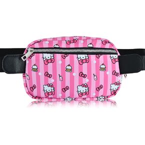 Sanrio Hello Kitty Crossbody Bags for Women | Travel Essentials for Women Fanny Pack Belt Bag with Buckle | Lightweight Travel Accessories Cross Body Bag