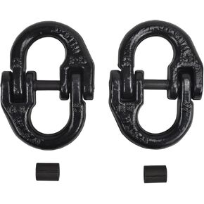 1/2" Grade 80 Alloy Steel Hammerlock Coupling Link, Tow Hitch Hammer Lock Safety Trailer Chain Adapter Connector Link for Heavy Super Duty Truck Chain Hitch, 12000 Lbs Work Load Limit - Black