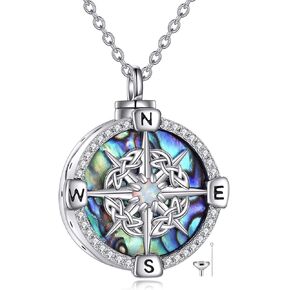 WINNICACA 925 Sterling Silver Celtic Knot Necklace Compass Jewelry Vintage Irish Witch's Knot Pendant Triple Moon Goddess Hecate Jewelry Birthday Christmas Gift to Women Girlfriend Her