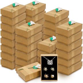 40 Pieces Jewelry Gift Boxes, Small Gift Packaging Box with Lid, Flower Cardboard Paper Jewelry Storage Boxes Bulk for Women Necklaces Bracelets Earrings, 3.3''L x 2''W x 1''H