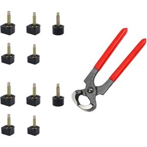 20 Pairs Women's High Heel Shoes Tips Pin Replacement with 6" Heel Pliers, 2 Different Pins Diameter Each of 5 Different Sizes Round and Square Heel Repair Caps for Repairing Shoes