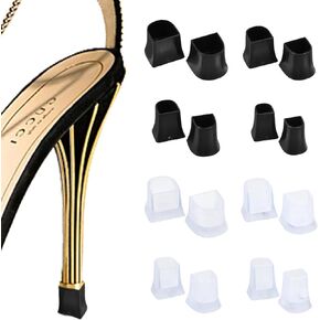 Heel Caps for High Heels,Heel Covers for High Heel Shoes,4 Sizes (XX/XS/S/M) High Heel Protectors,Stiletto Heel Caps for Shoe Repair Grass Wedding Gravel Wetland Outdoor Activities(8 Pairs)