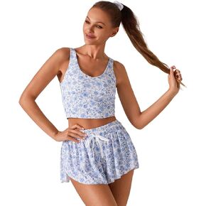 Girls Flowy Shorts,Butterfly Shorts for Girlss 2 in 1 for Athletic,Casual
