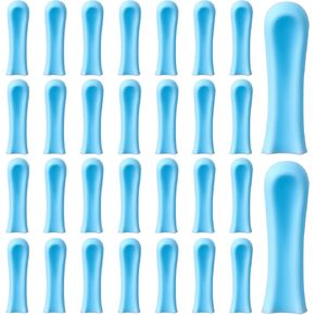 30PCS Ear Cleaner Tips, Ear Cleaner Replacement Tips, Spoon Tip, Silicone Soft Cleaning Reuse Cap for Wax Removal Tool Accessories (Blue)