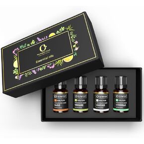 Organic Forest Pack of 4 Essential Oil Set | Citronella, Clove, Oregano and Camphor Essential Oil Gift Set | Essential Oils for Diffusers for Home | Top 4 Natural Relaxation and Stress Relief Oils