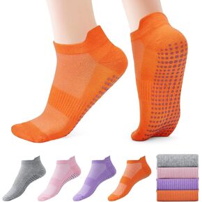 Pilates Socks Grip for Women Non-Slip Grippy Yoga Socks Ankle for Barre, Ballet, Barefoot Training & Hospital Use