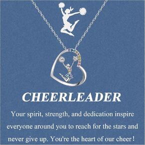 Cheerleader Gifts for Girls Cheer Necklace Cheerleading Coach Gifts Jewelry for Birthday, Graduation, Christmas