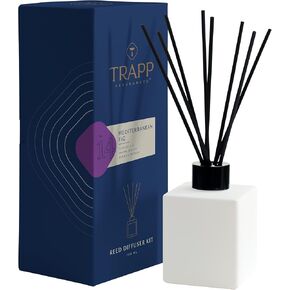 Trapp - No. 14 Mediterranean Fig - Reed Diffuser Kit - Includes Set of Reeds, Scented Diffuser Oil (4 oz.), Vase - Long Lasting Scent Notes of Tuscan Fig, Fresh Melon, and Blonde Woods
