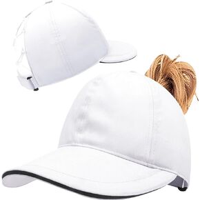 Womens Ponytail Baseball Cap,Upgrade Criss Cross High Messy Bun Ponycap,Long Brim Outdoor Sports Hat with Ponytail Hole