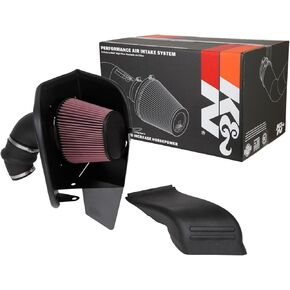 K&N Cold Air Countake System: مرشح الهواء عالي التدفق ، وزيادة الأداء والقطر: متوافق مع 2019-2024 ذاكرة الوصول العشوائي: 2500 و 3500 ، 63-1583