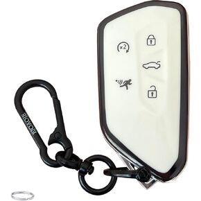 Smart Key Protective Shell for Volkswagen Key Fob Cover with Keychain Fits for VW ID 4 Atlas MK8 GTI Golf R Atlas Cross Sport Remote Key Vehicle Accessories