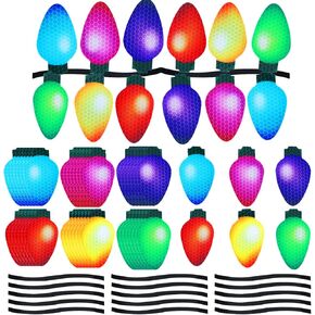 Outus 190 PCS مغناطيس سيارات عيد الميلاد مصابيح السيارة ملصقات ثلاجة السيارة العاكس مصابيح اللمخات المغناطيسات ديكورات عيد الميلاد لأي سطح معدني (2.8 × 1.4 بوصة و 5 × 2.7 بوصة)