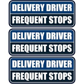 3 PCS Delivery Driver Car Magnet, Frequent Stops Car Magnet Delivery Magnetic Car Door and Bumper Sign, High Reflective Waterproof Weather-Resistant Yellow/Black