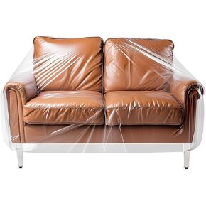 Besti Loveseat Covers – Clear Plastic Love Seat Couch Covers – Heavy-Duty Plastic Sofa Protectors – Waterproof Loveseat Slipcovers for Dust, Dirt, Moisture Protection – 36 x 18 x 84 x 40-inch