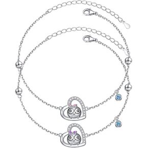 Ladytree Matching Owl Mother Daughter Bracelet for Women 925 Sterling Silver to My Daughter Mom Jewelry Mothers Day Gift