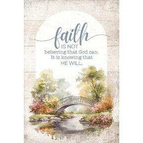 DEXSA Faith Is Not Wood Frame Wall Plaque 4"x6" | Made in the USA | Wonderful Gift | Inspirational Sentiment | Metal Hanger and Easel on Back | Self-Standing or Wall Hanging