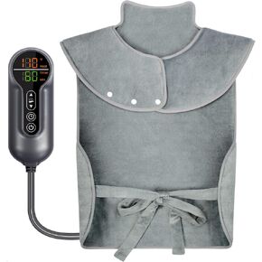 Heating Pad for Neck and Shoulders and Back, Electric Weighted Heat Pad for Pain Relief, 6 Heat Settings & Auto Shut Off Heated Wrap, Machine Washable Ultra Soft Fabric, Gifts for Women, Men, Mom, Dad