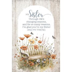 DEXSA A Sister Wood Frame Wall Plaque 4"x6" | Made in the USA | Wonderful Gift | Inspirational Sentiment | Metal Hanger and Easel on Back | Self-Standing or Wall Hanging