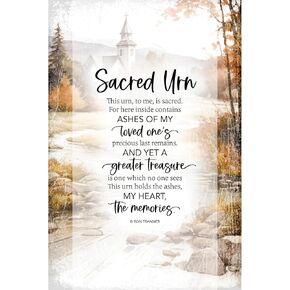 DEXSA Sacred Urn Bereavement Wood Frame Wall Plaque 6"x9" | Made in the USA | Wonderful Gift | Inspirational Sentiment | Metal Hanger and Easel on Back | Self-Standing or Wall Hanging