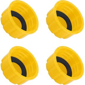 4PCS Gas Can Spout Replacement Kit with Rubber Gasket,Durable Gas Can Caps for Gasoline 5 Gallon,Universal Coarse Thread Gas Can Lid Car Accessories for Tight Connection (Yellow)