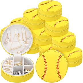 12 Pcs Team Gift Bulk Jewelry Box Travel Jewelry Case Organizer for Team Lover Player Fan Club Party Supplies Gift(Softball)