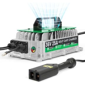 36 Volt Golf Cart Battery Charger for TXT EZGO, 1250W 25AMP 36V Golf Cart Charger IP67 Waterproof Fully Automatic Smart Fast Charging with 16Ft Cable, for Lead-Acid Batteries