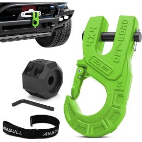 3/8" Tow Winch Hook with Cable Stopper, 10T Winch Hook, Upgrade Heavy Duty Forged Steel Winch Hook, 31967lbs Max Strength, Clevis Clip Hook Set for Synthetic Rope, UTV, ATV, Off-Road, Gray