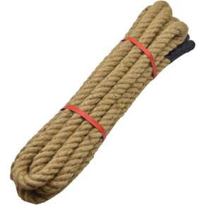 1/2 Inch x 100ft Jute Rope Natural Thick Heavy Hemp Rope Nautical Ropes Twisted Manila Rope for Crafts, Climbing, Bundling,Anchor, Hammock, Nautical, Cat Scratching Post, Tug of War, Decorate