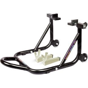 GRAND PITSTOP Motorcycle Stand, Paddock Lift Stand for Rear Wheel with Fork & Swingarm Spool,Weight capicity 529 lbs/240 Kg's, Dismantable Stand, for Honda Kawasaki Suzuki Motorcycles, Black