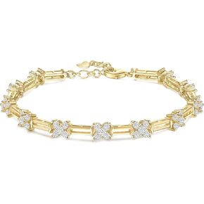 سوار Tigrade 14K Gold مطلي بالنساء للنساء Zirconia Zirconia قابلة للتعديل أساور لسلسلة الرابط لعاشق أصدقاء أمي حجم 6.5-7.5 بوصة