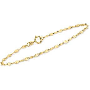 Ross-Simons RS Pure Italian 2.25mm 14kt سوار لوماتشينا الذهب الأصفر. 7 بوصات
