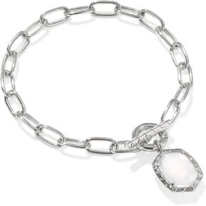 Kendra Scott Womens Daphne Link و Chain Silver Silver Ivory أم اللؤلؤ
