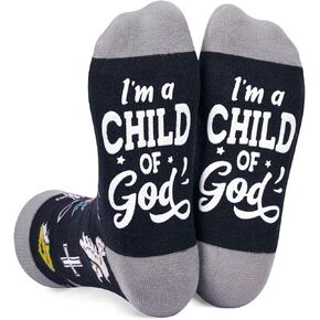 HAPPYPOP Christian Gifts Religious Bible Socks, Funny Faith Gifts Women Christian Easter Socks for Men Women