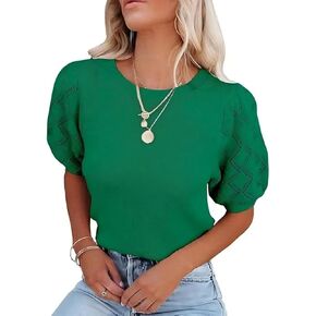 Women's Short Sleeve Sweaters Crew Neck Knit Lightweight Pullover Tops Summer Spring Sweaters 2025 Casual Outfits