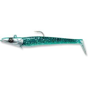 Savage Gear Sandeel Fishing Bait, 3 1/2 oz, Mackerel, Realistic Contours & Movement, Durable Construction, Two Tie Points, 5X Hooks, Holographic Eyes, Bait Keeper