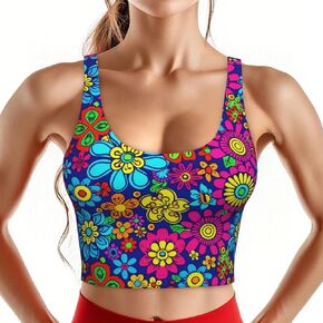 Dujiea Women's Sports Bra with Removable Padding High-Impact Sports Vest, Tank Top for Yoga, Gym, Running