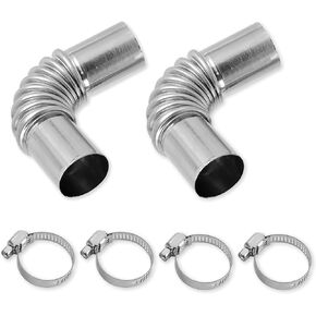 2pcs الفولاذ المقاوم للصدأ 25 ملم موصل أنبوب أنبوب أنبوب أنبوب أنبوب أنبوب ، أنبوب عادم سخان الديزل مع 4 المشابك المتوافقة مع Webasto eBerspacher Diesel Air Heater