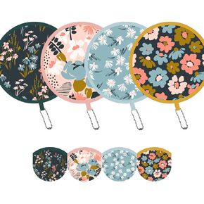 4 Pack Purple Mandala Pattern Folding Hand Fans, Compact Purse Fans for Women, Stowable Handheld Fan for Concert, Travel, Indoor & Outdoor Activities (Purple Mandala