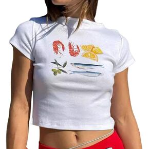 Baby Tees Women Graphic Tops Y2K Grunge Clothes