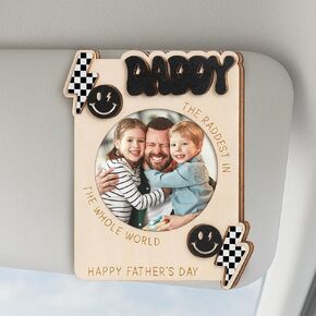 Go Daddy Photo Visor Clips for Cars, Drive Safe I Love You Visor Clip, Happy Fathers Day Car Picture Frame, Drive Safe Daddy Car Accessories, Father's Day Picture Frame Gifts from Daughter, Son, Wife