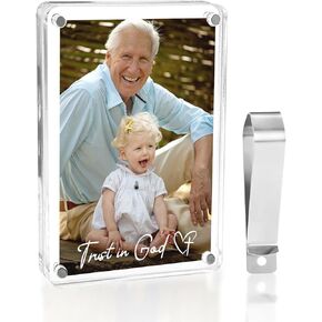 Acrylic Magnetic Photo Visor Clips For Cars, Car Picture Frame Visor Clip, Trust In God Picture Frame, Visor Clips For Cars, Car Visor Clip For Pictures, Photo Visor Clips For Cars, Car Picture Holder